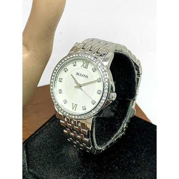 Bulova Women's Watch 96L297 Quartz Crystals Silver Dial Stainless Steel 32mm - Picture 2 of 13